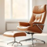 fotel biurowy z podnóżkiem