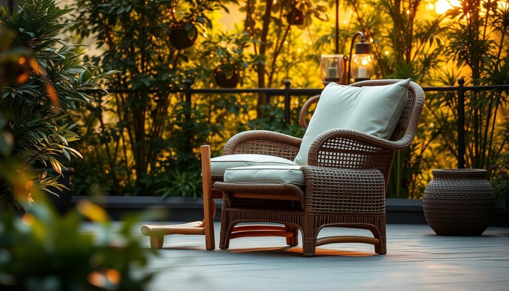 fotel obrodowy z podnóżkiem