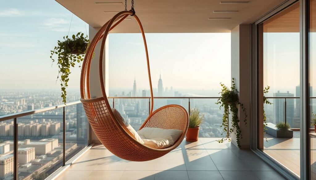 fotel wiszący na balkon