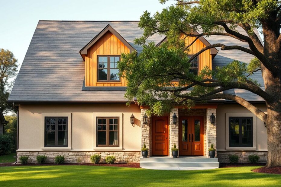 Grafitowy dach okna złoty dąb jaka elewacja