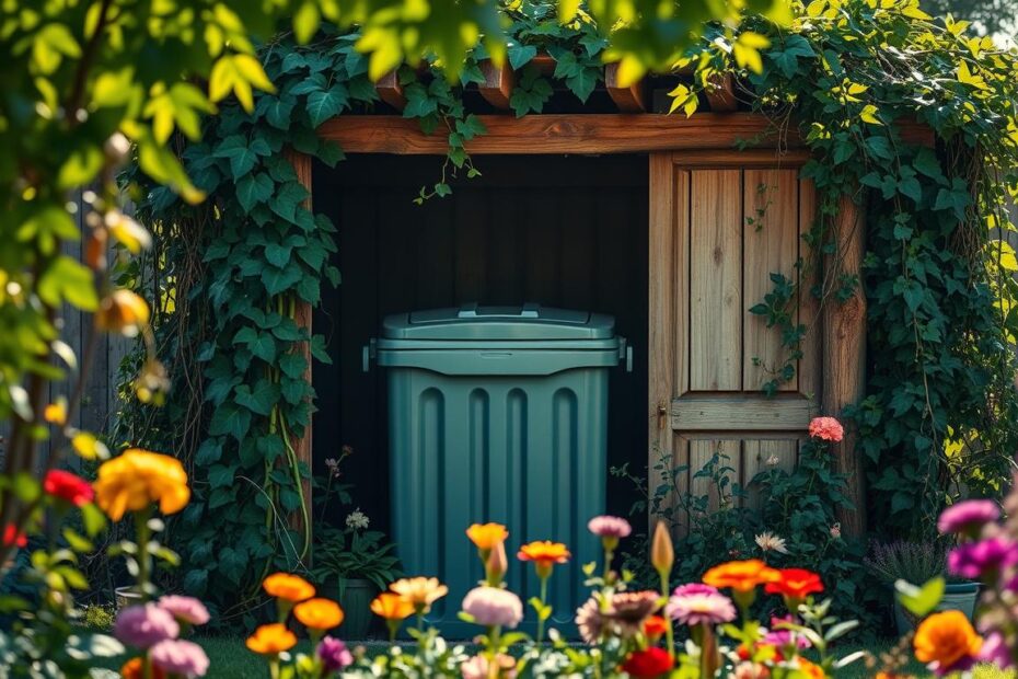 Jak ukryć kosz na śmieci w ogrodzie