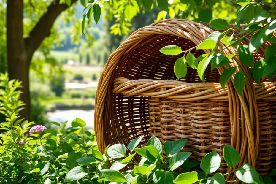 Jak wykorzystać kosz wiklinowy w ogrodzie