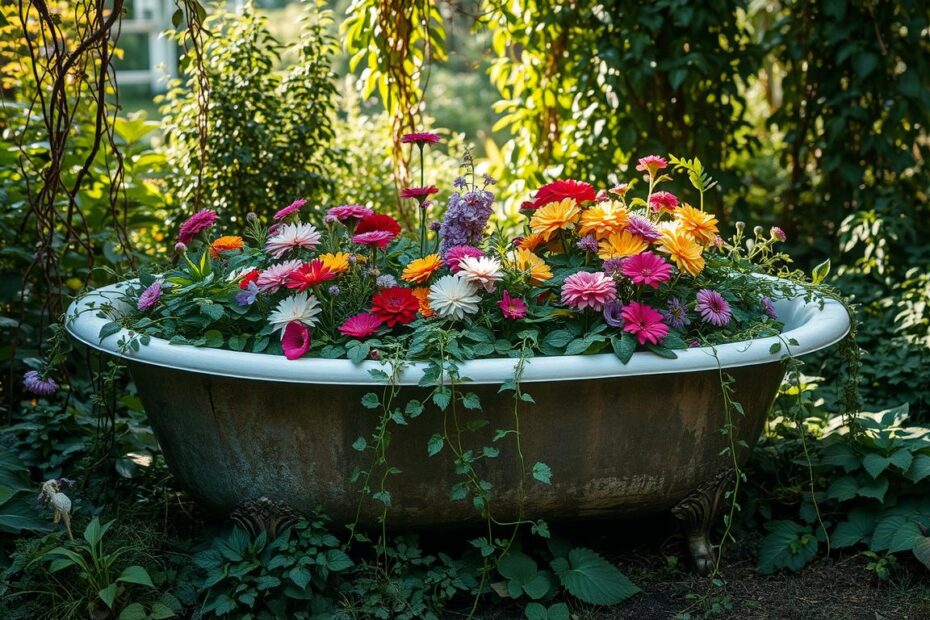Jak wykorzystać starą wannę w ogrodzie