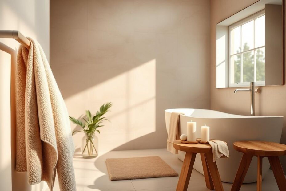 Beżowa łazienka jakie dodatki